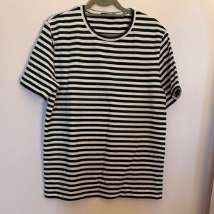 National Standard Men’s Striped Green and White Shirt